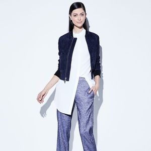 Theory Daryette S. Benna Suede Bomber Jacket SZ P